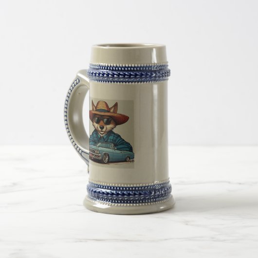 Lowrider Fuchs Bierglas (Vorderseite Links)