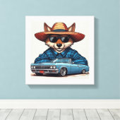 Lowrider Fuchs Leinwanddruck (Insitu (Holzboden))