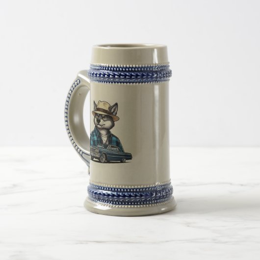 Lowrider Wolf Bierglas (Vorderseite Links)