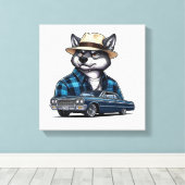Lowrider Wolf Leinwanddruck (Insitu (Holzboden))