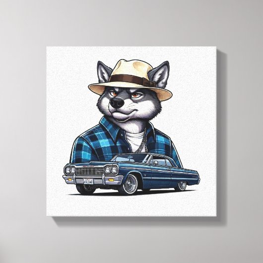 Lowrider Wolf Leinwanddruck (Vorderseite)
