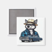 Lowrider Wolf Magnet (Vorderseite/Rückseite)