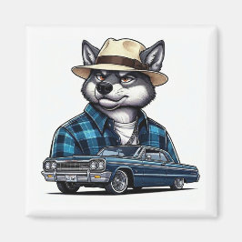 Lowrider Wolf Magnet