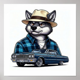 Lowrider Wolf Poster