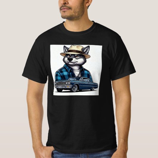 Lowrider-Wolf-T-Shirt T-Shirt (Vorderseite)