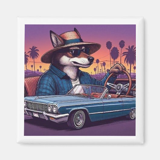 Lowrider Wolfy Magnet (Vorne)