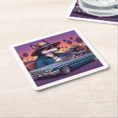 Lowrider Wolfy Rechteckiger Pappuntersetzer (angewinkelt)