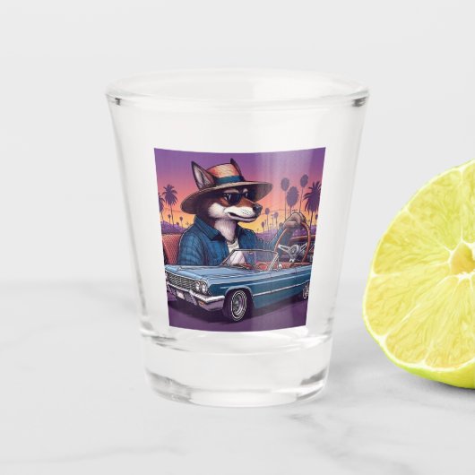 Lowrider Wolfy Schnapsglas (Vorderseite)