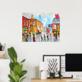 Lowry inspirierte Straßenbahnhaltestelle Poster (Heimbüro)