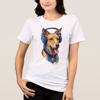 Loyal Beats – Abstract Dog Listening to Music Tri-Blend Shirt