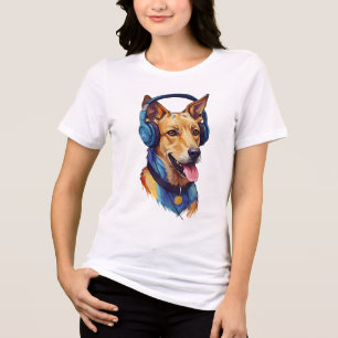 Loyal Beats – Abstrakter Hund hört Musik Tri-Blend Shirt