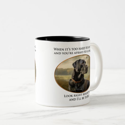 Loyal Black Lab Zweifarbige Tasse (VorderseiteRechts)