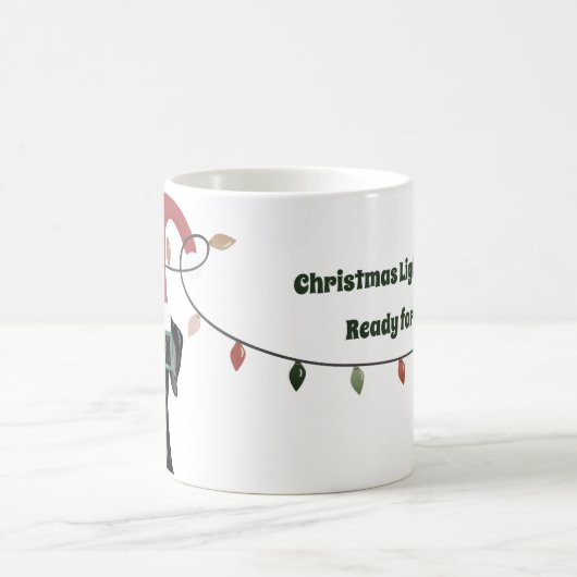 Loyal Dog Christmas Lights Helper Kaffeetasse (Mittel)