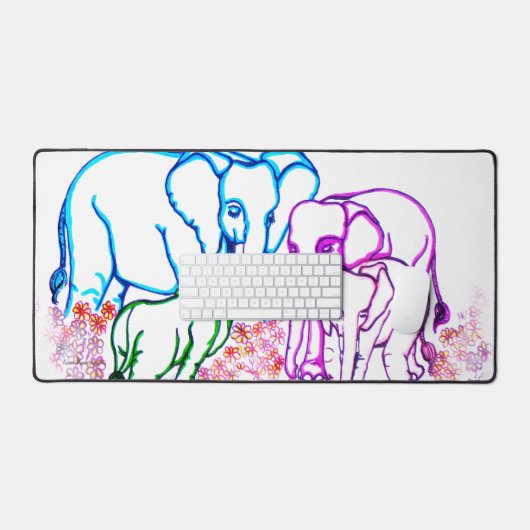 Loyal Elephants Schreibtischunterlage (Tastatur & Maus)