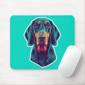 Loyal Glow - Lebhafter Bluetick Coonhound Pop Art Mousepad (Mit Mouse)
