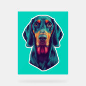 Loyal Glow – Vibrant Bluetick Coonhound Pop Art Acrylschild (Vorderseite)