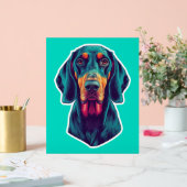 Loyal Glow – Vibrant Bluetick Coonhound Pop Art Acrylschild (Hochzeit)