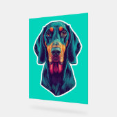 Loyal Glow – Vibrant Bluetick Coonhound Pop Art Acrylschild (Winkel)