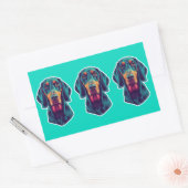 Loyal Glow – Vibrant Bluetick Coonhound Pop Art Rechteckiger Aufkleber (Umschlag)