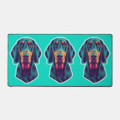 Loyal Glow – Vibrant Bluetick Coonhound Pop Art Schreibtischunterlage (Vorderseite)