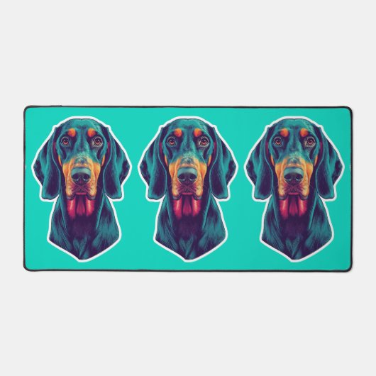 Loyal Glow – Vibrant Bluetick Coonhound Pop Art Schreibtischunterlage (Vorderseite)