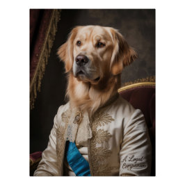 Loyal Golden Retriever | Royal Companion Portrait Poster