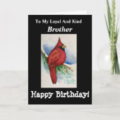Loyal Kind Brother Birthday Kardinal Bird Karte (Vorderseite)