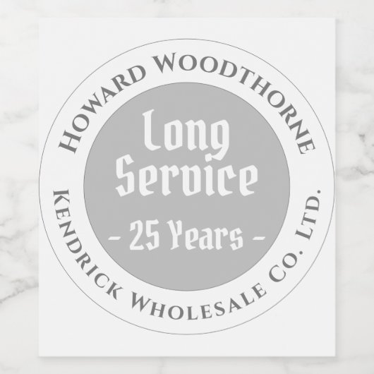 Loyal & Long Service Bewertung Weinetikett (Einzelnes Label)
