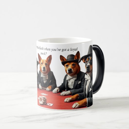 Loyal Pack - Poker Hunde Magic Morphing Tasse (VorderseiteRechts)