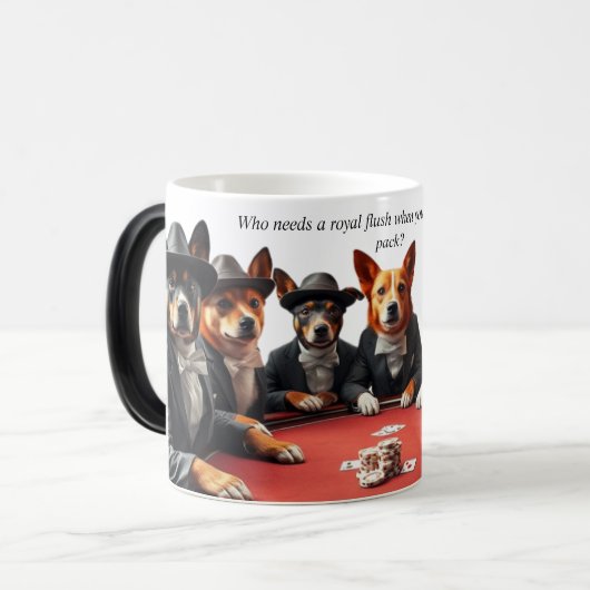 Loyal Pack - Poker Hunde Magic Morphing Tasse (Vorderseite Links)