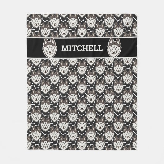 Loyal Siberian Husky Arctic Sled Dog Pet Puppy Fleecedecke (Vorderseite)