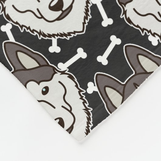 Loyal Siberian Husky Arctic Sled Dog Pet Puppy Fleecedecke (Ecke)