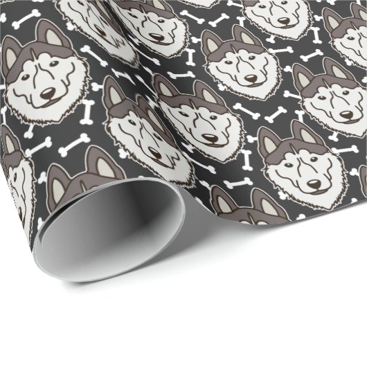 Loyal Siberian Husky Arctic Sled Dog Pet Puppy Geschenkpapier (Rolleneckpunkt)