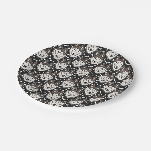 Loyal Siberian Husky Arctic Sled Dog Pet Puppy Pappteller (Schrägansicht)