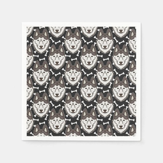 Loyal Siberian Husky Arctic Sled Dog Pet Puppy Serviette (Vorderseite)