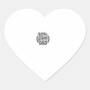 Loyal Strong Dad Vintage Gravur Shirt Design_1 Herz-Aufkleber