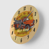 Loyal To Duty Firetruck Runde Wanduhr (Winkel)