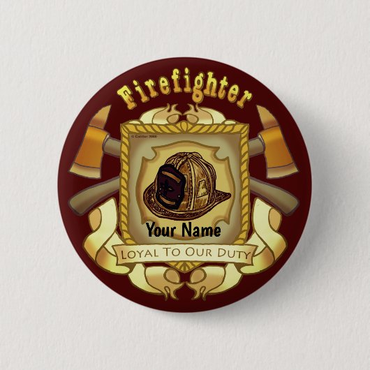 Loyal to Duty Shield Firefighter-Button Button (Vorderseite)