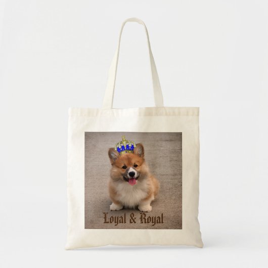 Loyal und Royal Corgi Puppy Tragetasche (Vorne)