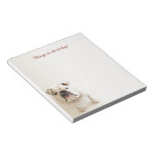 Loyal White Bulldog Dinge zu tun heute Notepad Notizblock (angewinkelt)