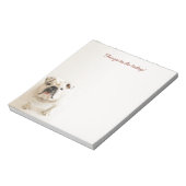 Loyal White Bulldog Dinge zu tun heute Notepad Notizblock (Rotiert)