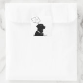 Loyale Gedanken: Personalisiertes Black Lab Notebo Quadratischer Aufkleber (Tasche)
