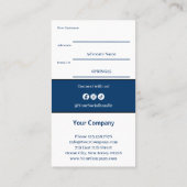 Loyale Kunden zu Botschaftern Blue & White machen Empfehlungskarte (Rückseite)