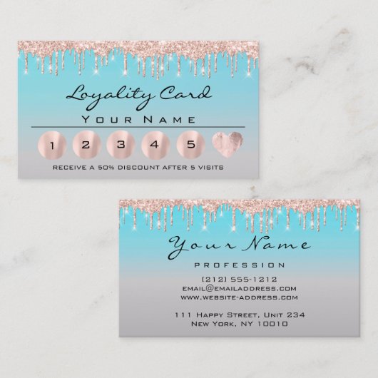 Loyalien 6 Berufliche Esthetician Rose Visitenkarte (Vorne/Hinten)