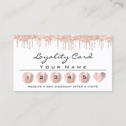 Loyalien 6 Östhetiker MAKEUP Rose Weißer Herzschla Visitenkarte (Vorderseite)