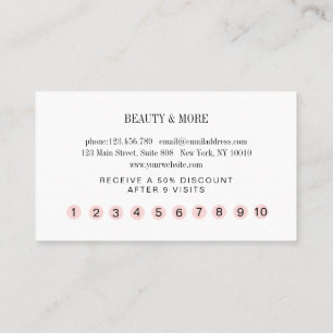 Loyalität 10 Nails Lashes Beauty Visitenkarte