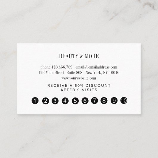 Loyalität 10 Nails Lashes Beauty Visitenkarte (Rückseite)