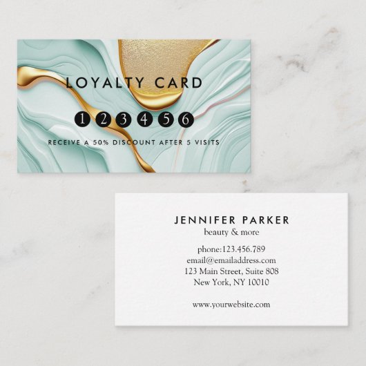 Loyalität 5 Nails Lashes Beauty Glitzer Gold Visitenkarte (Vorne/Hinten)