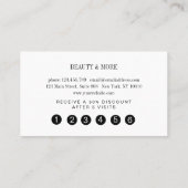 Loyalität 5 Nails Lashes Business Card Visitenkarte (Rückseite)