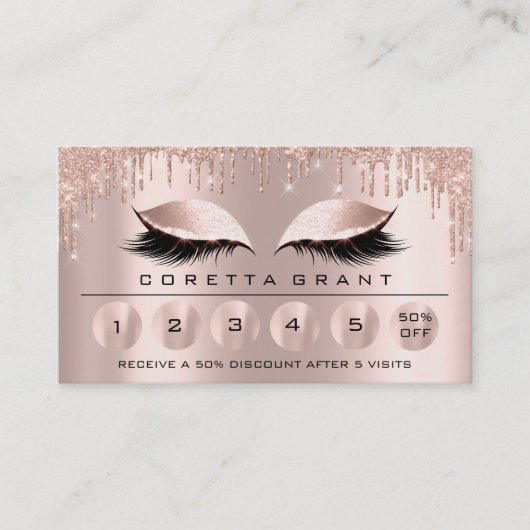 Loyalität 6 Makeup Esthetician Eyelash Rose Sozial Visitenkarte (Vorderseite)